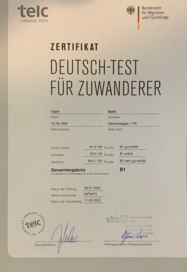 DEUTSCH B1 ZERTIFIKAT